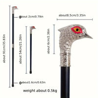 Canne de marche luxe tête d’aigle - Tête d’aigle argentée - canne de marche - détail du fût