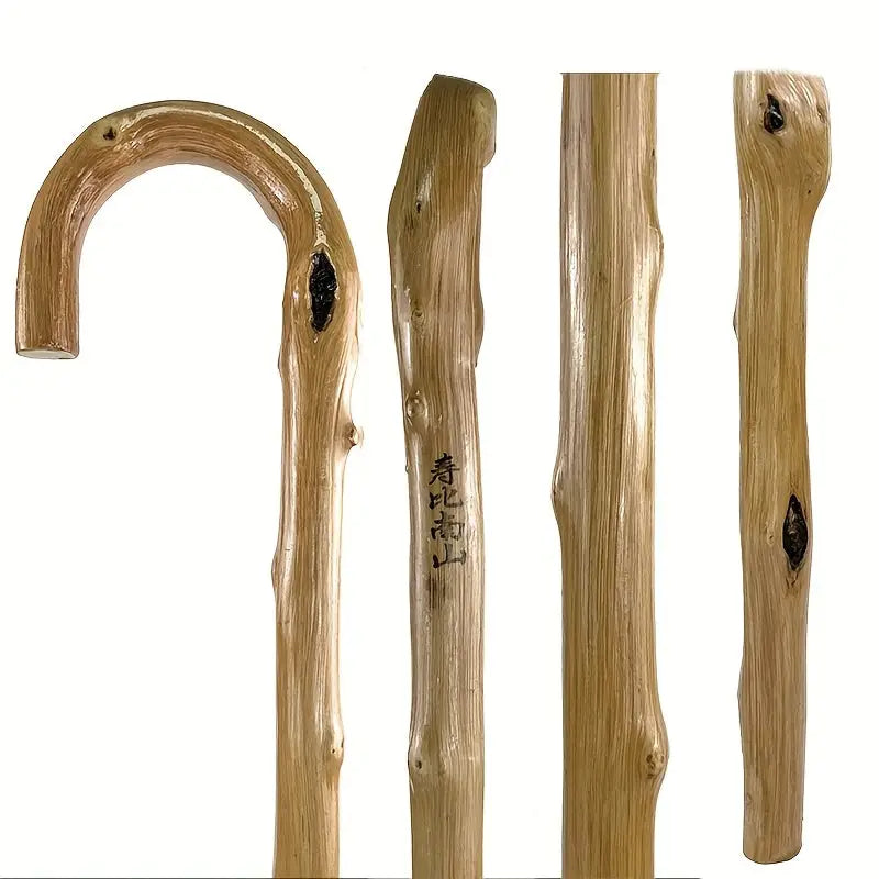 Canne en bois naturelle - Bois naturelle - canne de marche - vue de profil