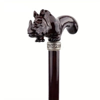 Canne en bois Rhinocéros brun - 92cm - canne de marche - zoom sur la matière