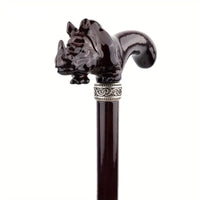 Canne en bois Rhinocéros brun - 92cm - canne de marche