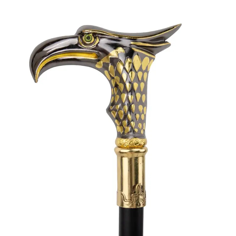 Canne épée Aigle Dorée - 93cm - canne de marche - gros plan de la poignée