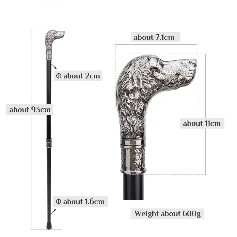 Canne épée Chien - 93cm - canne de marche - vue de dos