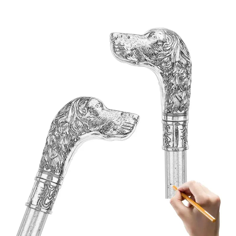 Canne épée Chien - 93cm - canne de marche - détail du fût