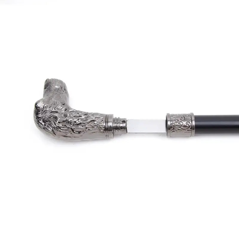 Canne épée Chien - 93cm - canne de marche - gros plan de la poignée