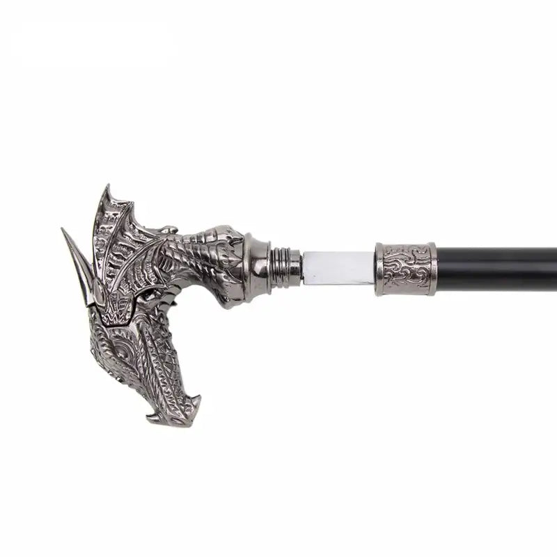 Canne épée Dragon Argenté - 93cm - canne de marche - vue de face