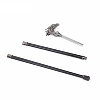 Canne épée Dragon Argenté - 93cm - canne de marche - détail du fût