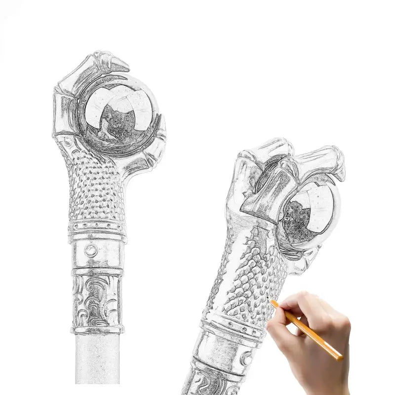 Canne épée Griffe de Dragon - 93cm - canne de marche - vue de dos