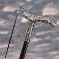 Canne épée Loup - 93cm - canne de marche - détail de la poignée