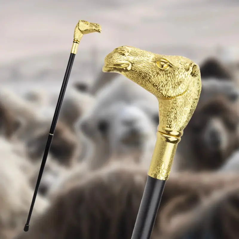 Canne épée Luxe Chameau - 93cm - canne de marche - détail de la poignée