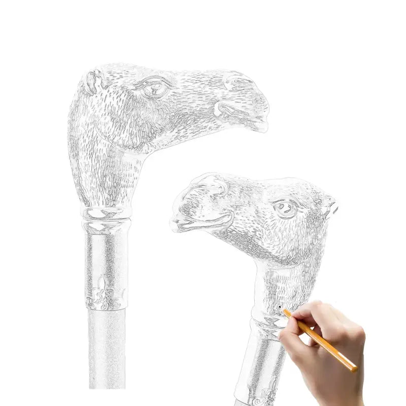 Canne épée Luxe Chameau - 93cm - canne de marche - vue de dos