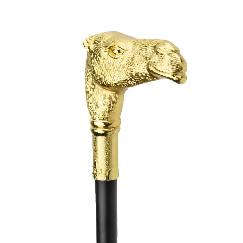 Canne épée Luxe Chameau - 93cm - canne de marche - gros plan de la poignée