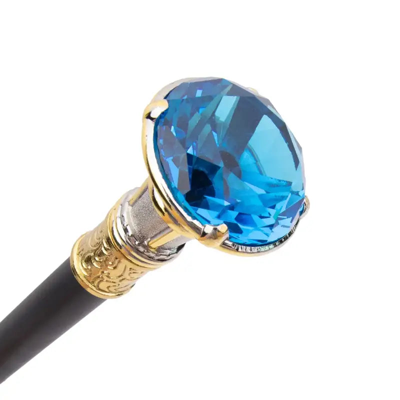 Canne épée Luxe Diamant Bleu - 90cm - canne de marche - vue de profil