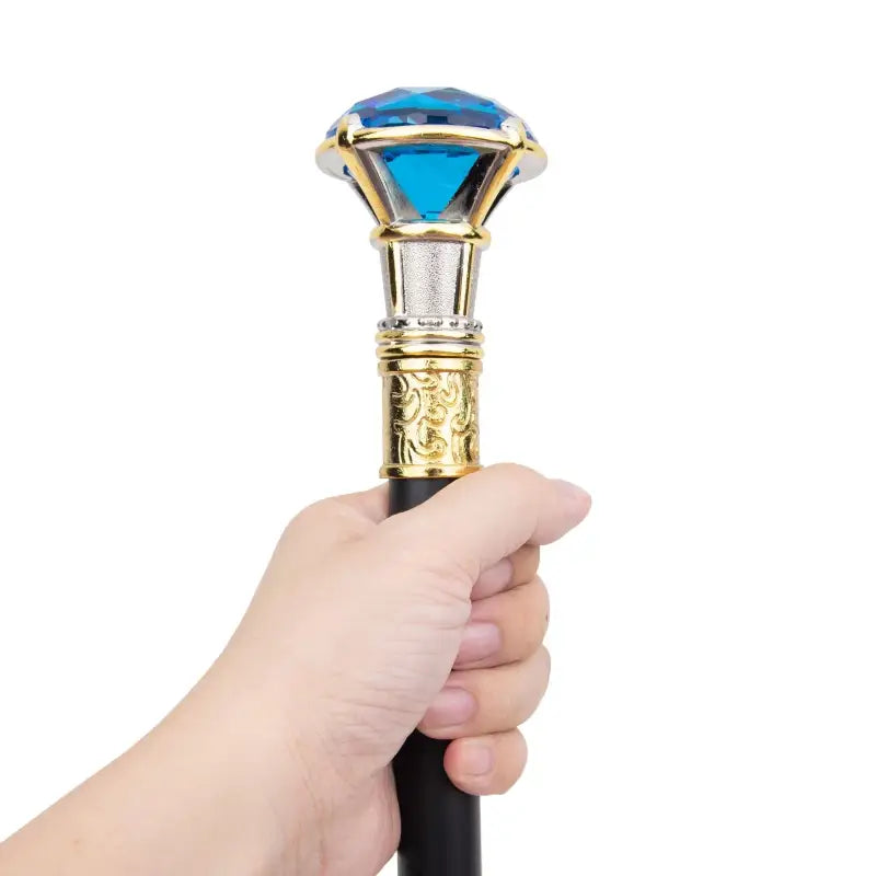 Canne épée Luxe Diamant Bleu - 90cm - canne de marche - détail du fût
