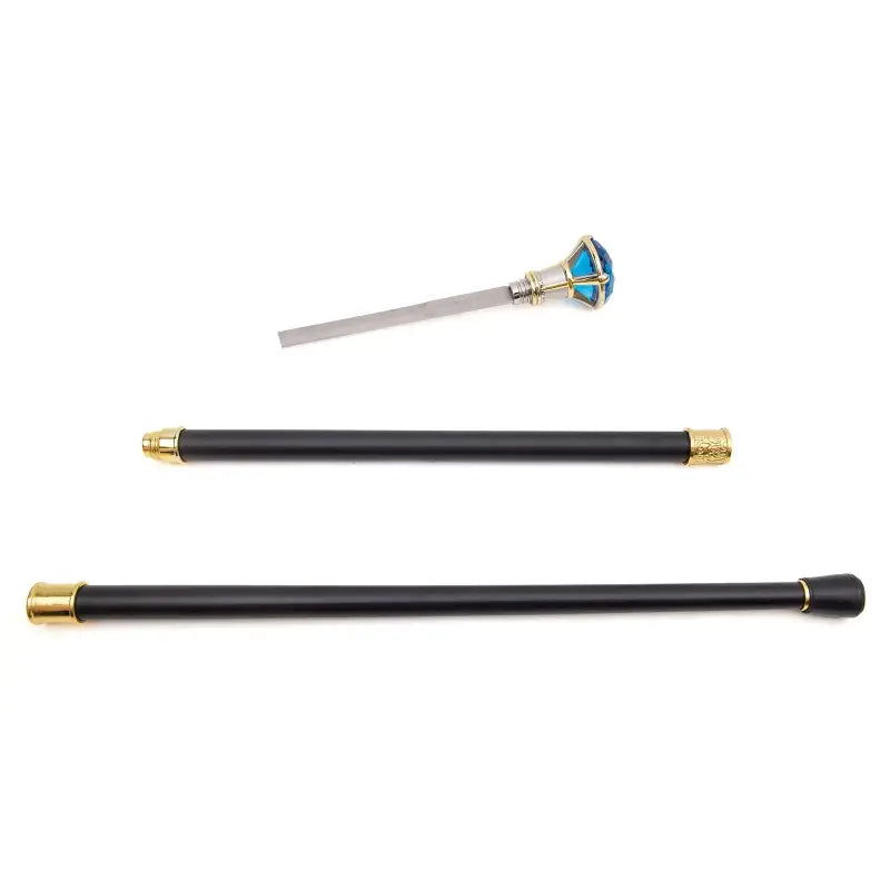 Canne épée Luxe Diamant Bleu - 90cm - canne de marche - embout antidérapant