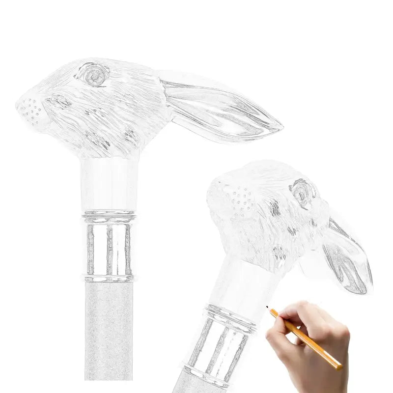 Canne épée Rabbit Dorée - 93cm - canne de marche - embout antidérapant