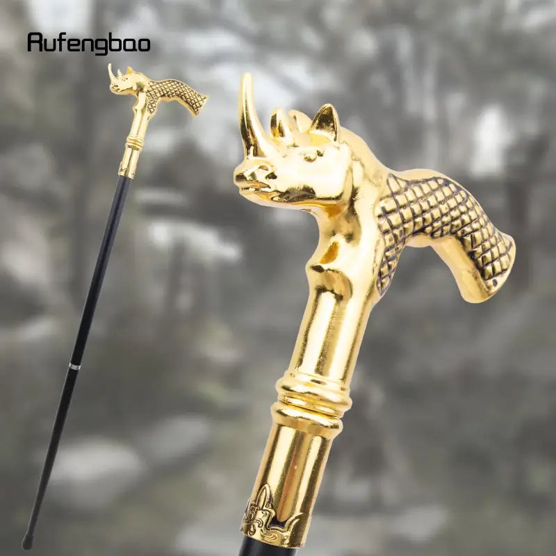 Canne épée Rhinocéros Dorée - Sword Length 16cm - canne de marche - détail de la poignée