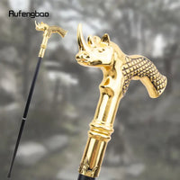 Canne épée Rhinocéros Dorée - Sword Length 16cm - canne de marche - détail de la poignée