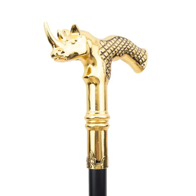 Canne épée Rhinocéros Dorée - Sword Length 16cm - canne de marche - vue de trois quarts