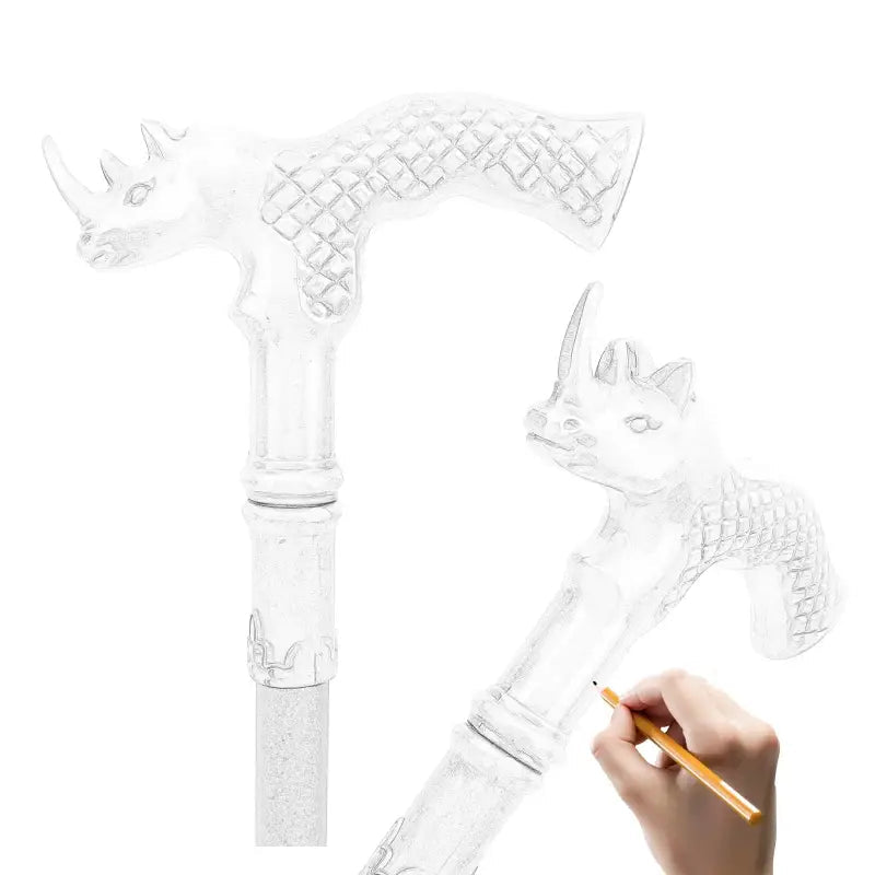 Canne épée Rhinocéros Dorée - Sword Length 16cm - canne de marche - détail du fût