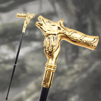 Canne épée Tête de cerf - 92cm - canne de marche - détail de la poignée