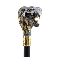 Canne épée Tête de Lion - 93cm - canne de marche - vue de face