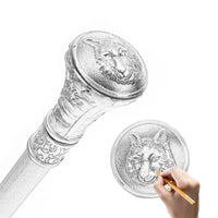 Canne épée Tête de Loup - 93cm - canne de marche - vue de dos