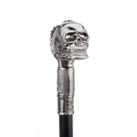 Canne épée Tête de mort - 93cm - canne de marche - vue de face