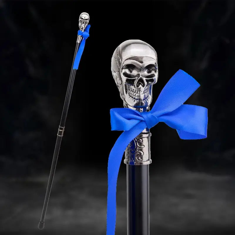 Canne épée Tête de mort Argenté - 93cm - canne de marche - détail du fût