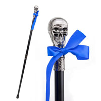 Canne épée Tête de mort Argenté - 93cm - canne de marche - détail des finitions