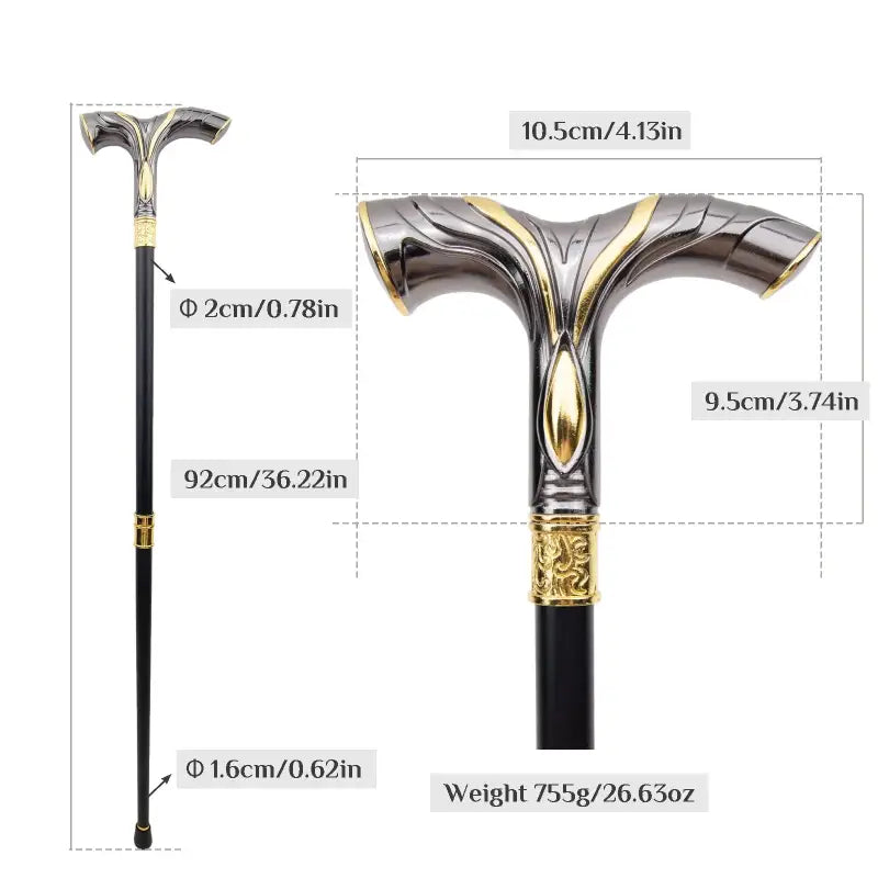 Canne Luxe épée - 93cm - canne de marche - vue de dos