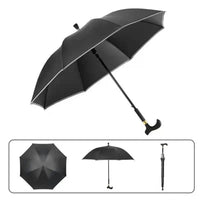 Canne parapluie - Noir - canne de marche - embout antidérapant