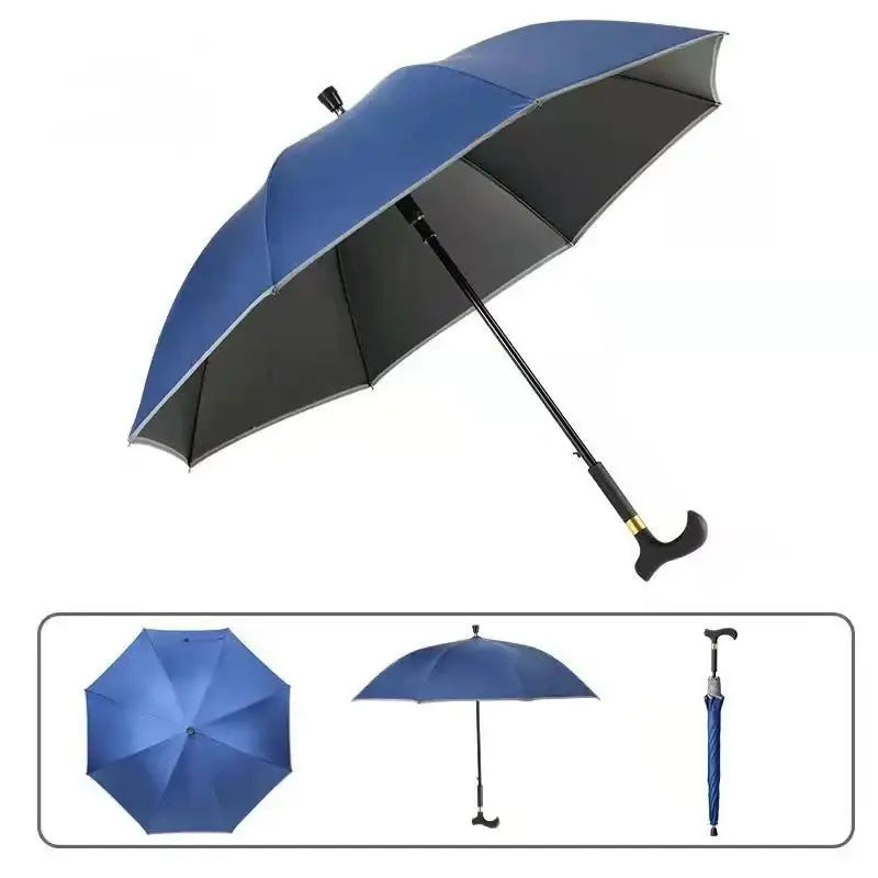 Canne parapluie - Noir - canne de marche - en situation