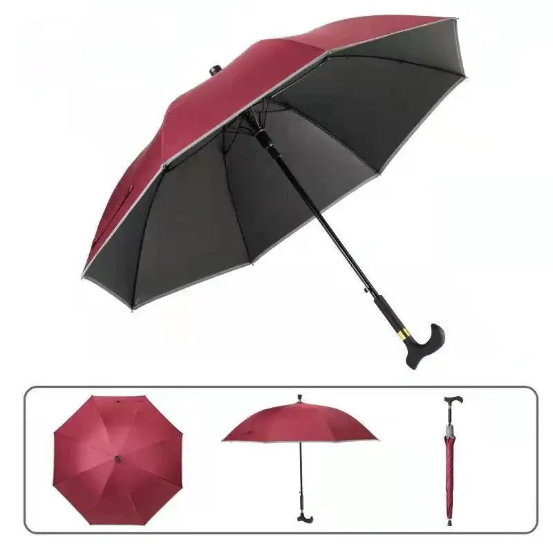 Canne parapluie - Noir - canne de marche - zoom sur la matière