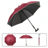 Canne parapluie - Noir - canne de marche - zoom sur la matière