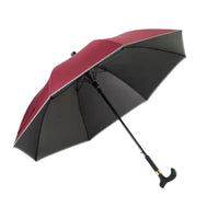 Canne parapluie - Noir - canne de marche - vue de profil