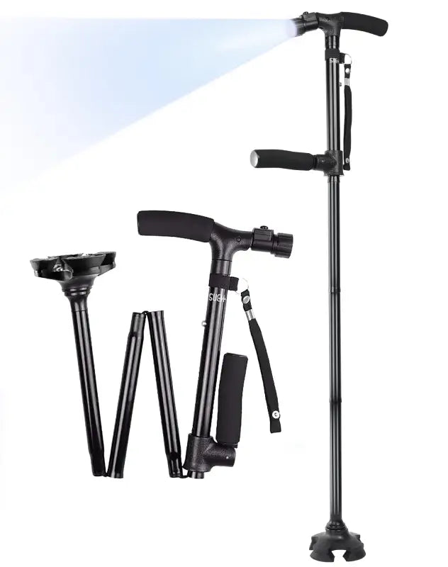 Canne pliante LED - 75 cm - 100 cm (Bronze) - Canne de marche - vue de face
