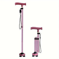 Canne pliante Rose - Rose - canne de marche - vue de face