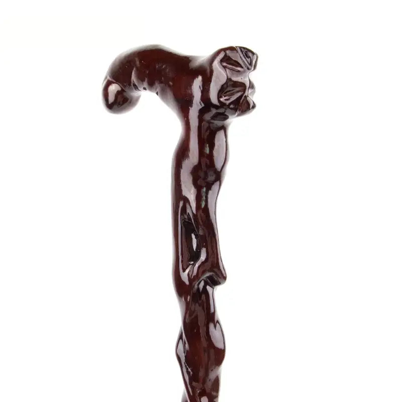 Canne sculpté en bois - Sculpté - canne de marche - vue de profil