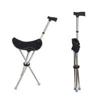 Canne siège pliable - Noir - canne de marche
