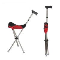 Canne siège pliable rouge - Rouge - canne de marche