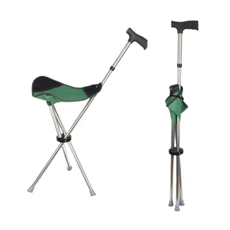Canne siège pliable Verte - Vert - canne de marche
