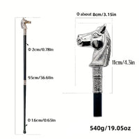 Canne tête de cheval - 93cm - canne de marche - détail du fût