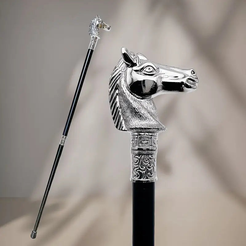 Canne tête de cheval - 93cm - canne de marche - détail de la poignée
