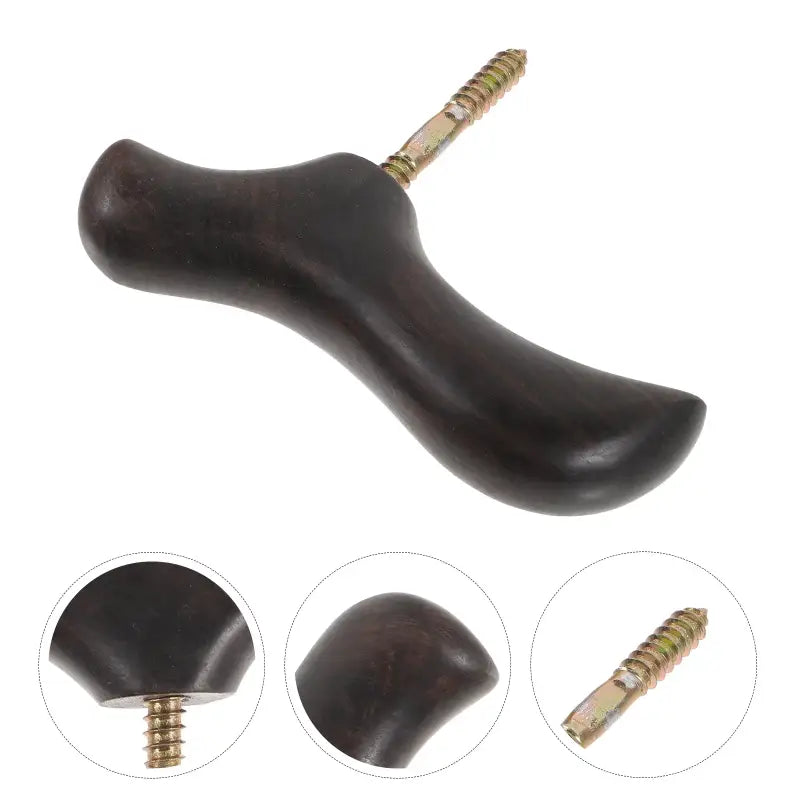 Poignée pour canne de marche - Marron - Accessoire de canne - gros plan de la poignée