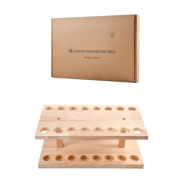 Porte canne de marche bois 16 trous - 16 trous / Rectangle - Accessoire de canne - vue de face