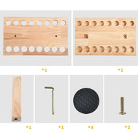 Porte canne de marche bois 16 trous - 16 trous / Rectangle - Accessoire de canne - vue de profil